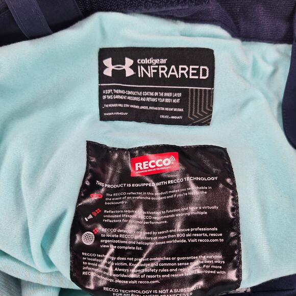 Under Armour ColdGear Infrared Glades Stretch Blue Snow Pants Women's Size Large - Picture 3 of 10